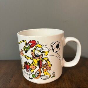 Vintage coffee mug featuring the character Marsupilami, a comic book character